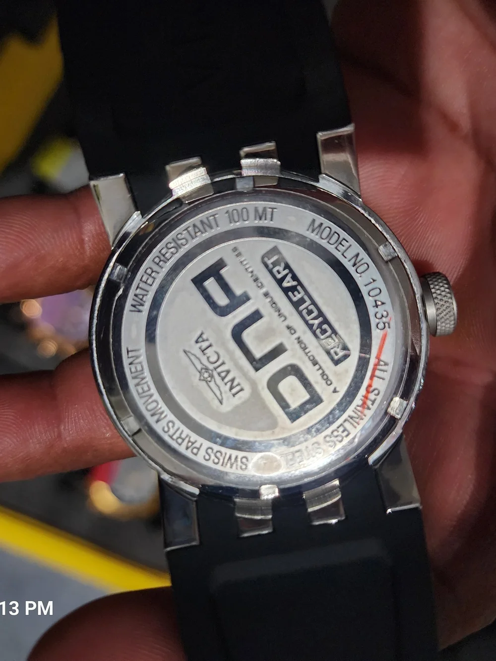 Invicta Black and Red Graphic Dial Stainless Steel Watch